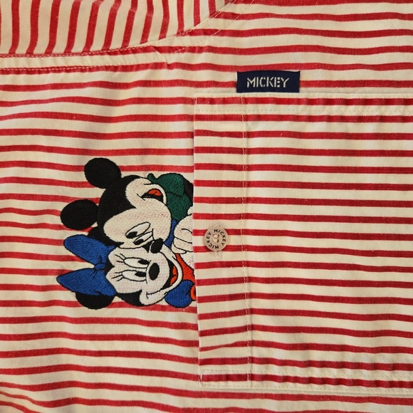 Mickey Unlimited × Jerry Leigh Embroidered Striped Button Down Womens Size Small - Picture 12 of 15